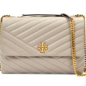 Tory Burch Kira Chevron convertible shoulder bag Gray Heron